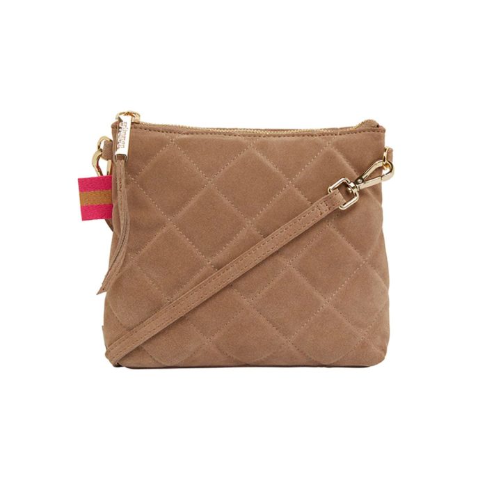 Bag Alexis Crossbody Quilted Fawn Suede - Arlington Milne