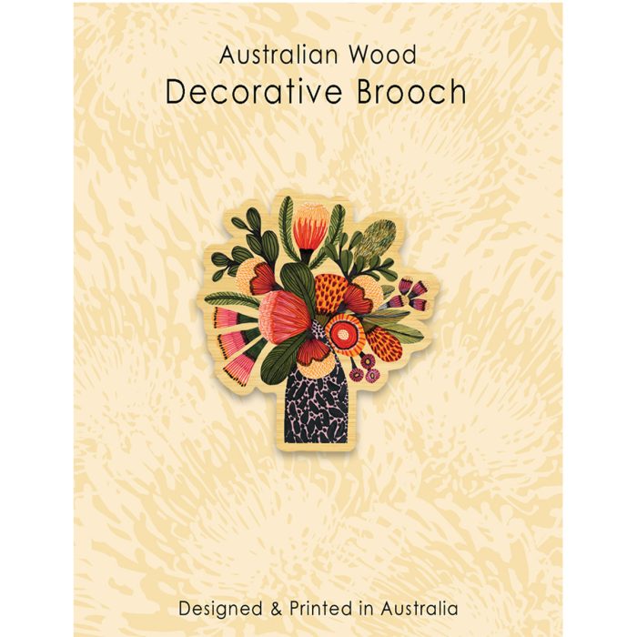 Brooch KK Aussie Natives Wooden - Aero Images
