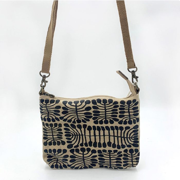 Bag Cross Body Leather Trim MNB339 - Better World Arts