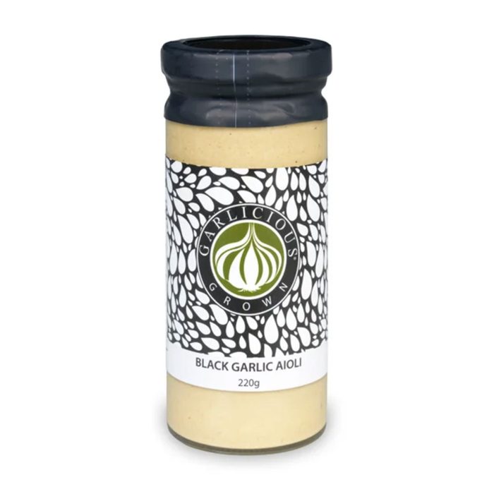 Black Garlic Aioli 220g - Garlicious Grown