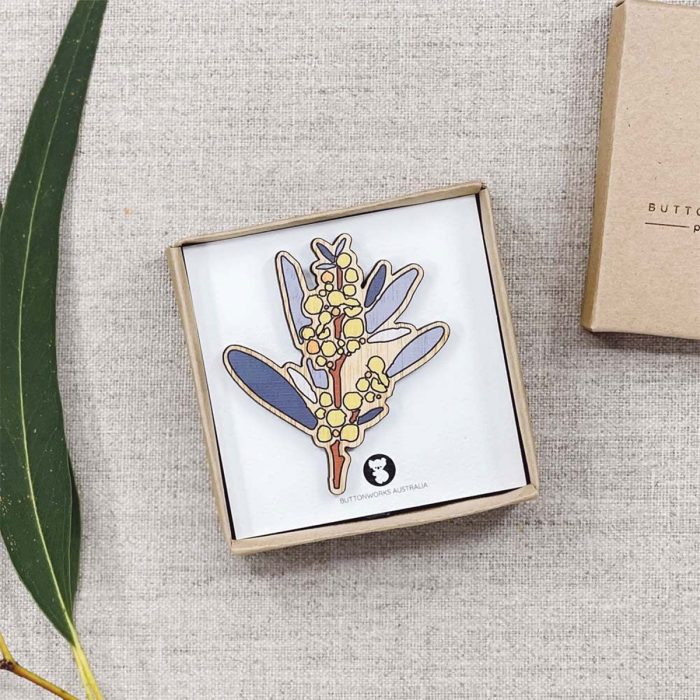 Brooch Golden Wattle Bouquet  - Buttonworks