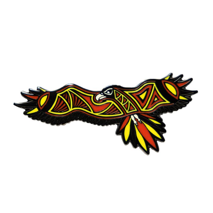 Brooch / Pin Bundjil the Wedge Tailed Eagle 3 Red Yellow Black - Ngarga Warendj