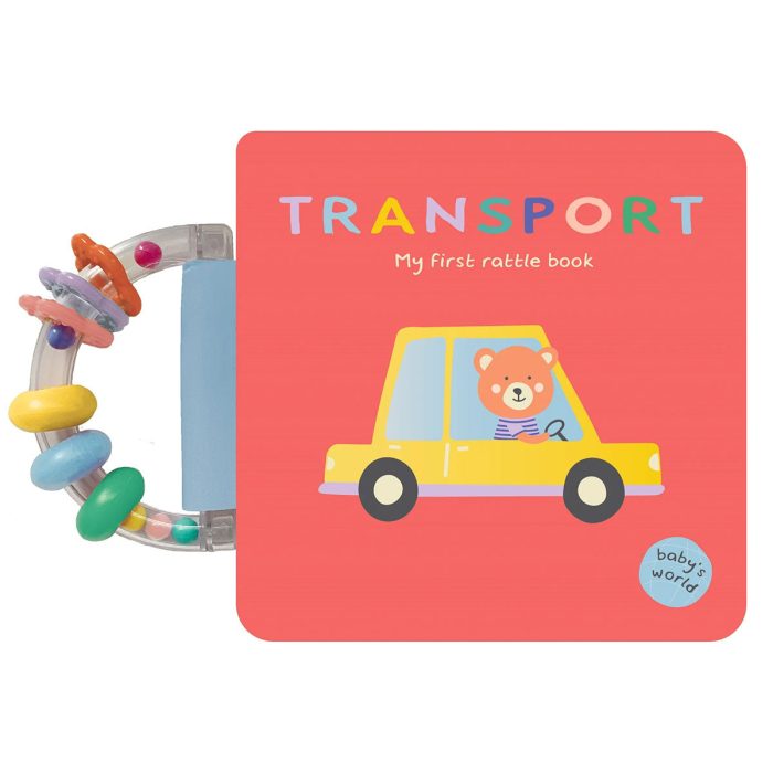 Babys World Rattle Handle Board Book Vehicles