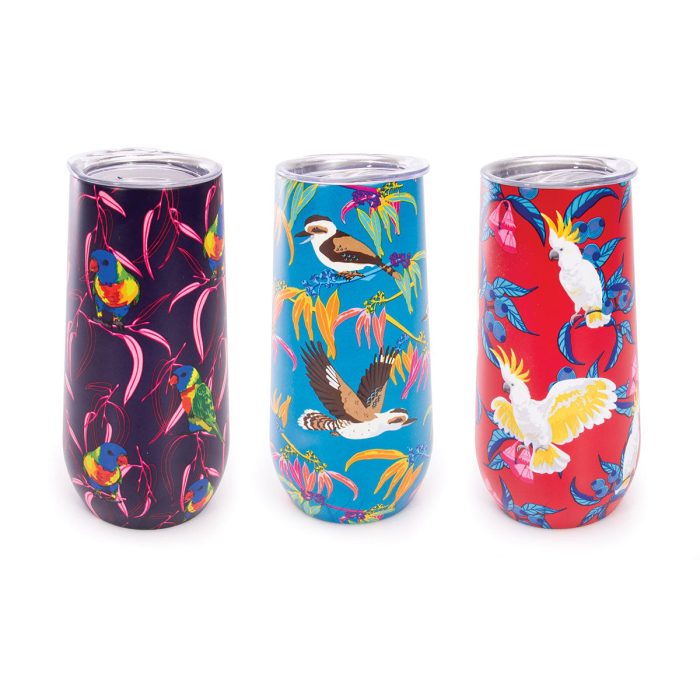 Champagne flute Stemless Double Wall Birds - Isalbi