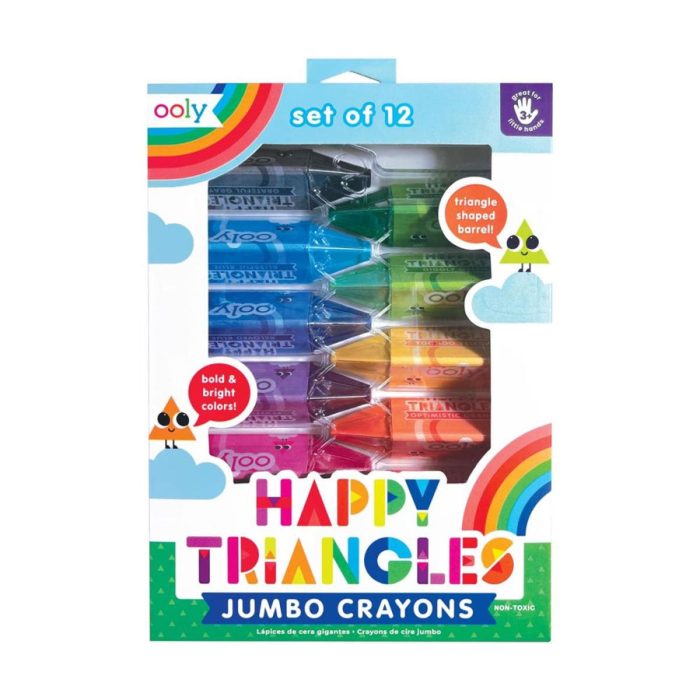 Crayons Jumbo Happy Triangles 12 Pack - Bobangles