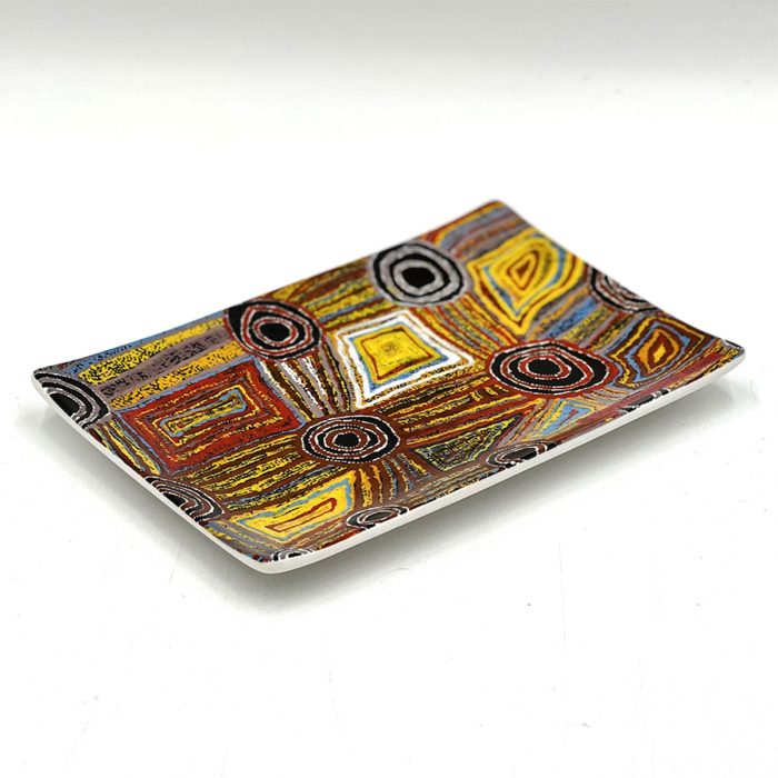 Cake Plate Bone China Artist: Mary Napangardi Brown AMAB665CPLA - Better World Arts