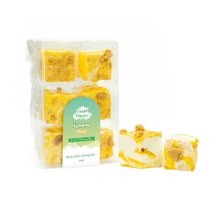 Cloud Theory Lemon Tart Gourmet Marshmallows Tray 6pcs 200g - Gourmet Brands