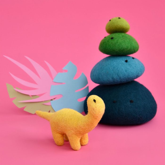 Dinosaur Brontosaurus Blissful Mini Yellow Felt - Dashdu