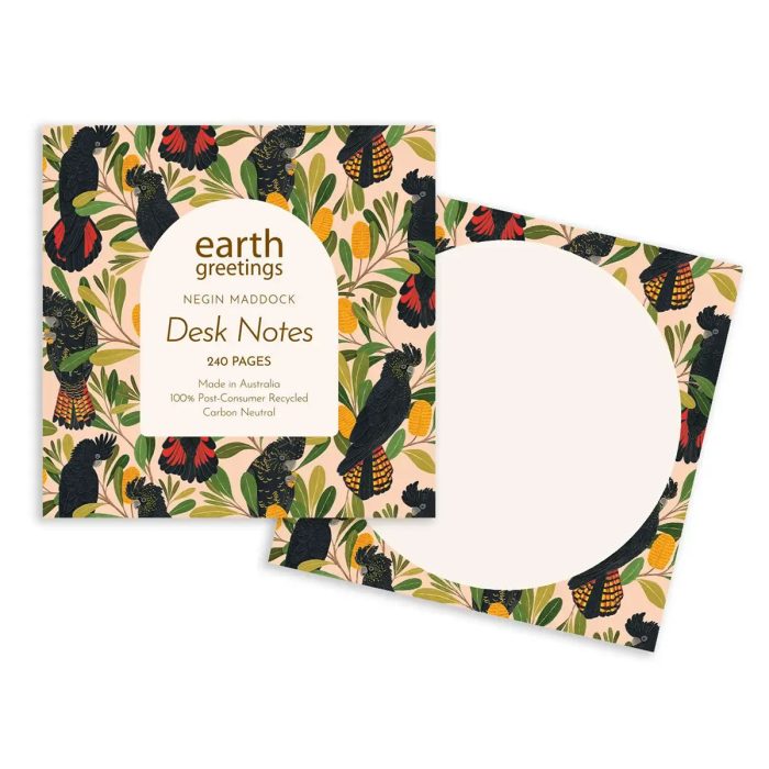 Desk Notes Cockatoos & Banksia - Earth Greetings