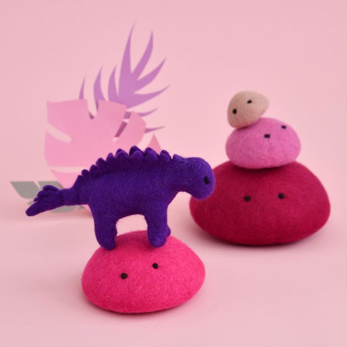 Dinosaur Stegosaurus Shy Mini Purple Felt - Dashdu
