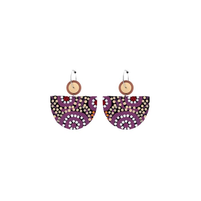 Earring Azeza Possum Country Large Bell Circles Hoop - Moe Moe Design