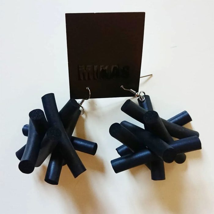 Earrings Bold Star Black - MIKAs