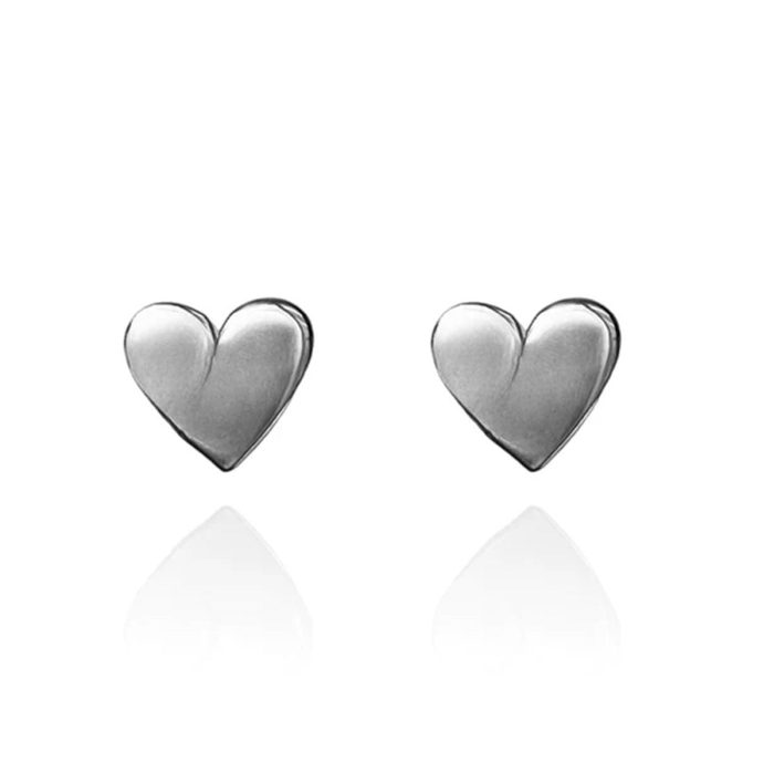 Earrings Heart Silver Studs - Originals Lab