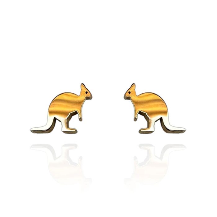 Earrings Kangaroo Gold Studs - Originals Lab