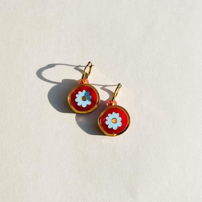 Earrings Rose Tiles - Concrete Jellyfish