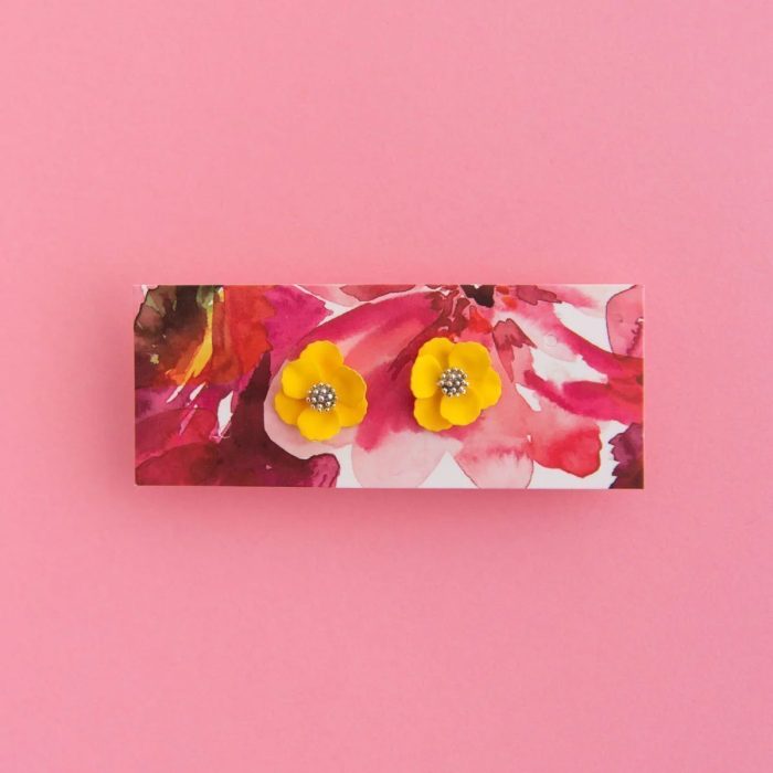 Earrings Stud Mid Bloom Yellow - Ruby Olive