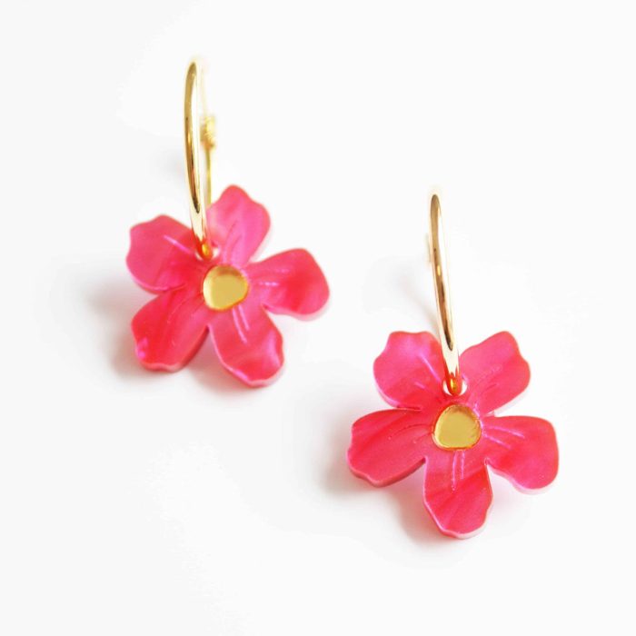 Earring Wildflower Fuschia - Hagen and Co
