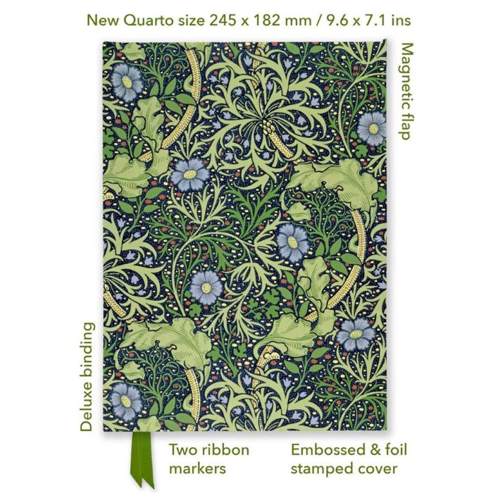 Foiled Quarto Jounal William Morris Seaweed