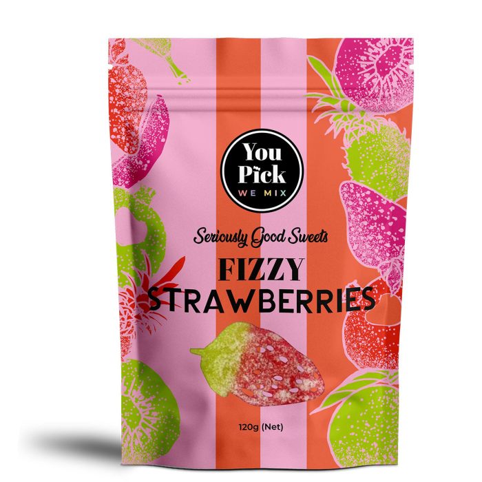 Fizzy Strawberries 100g - You Pick We Mix