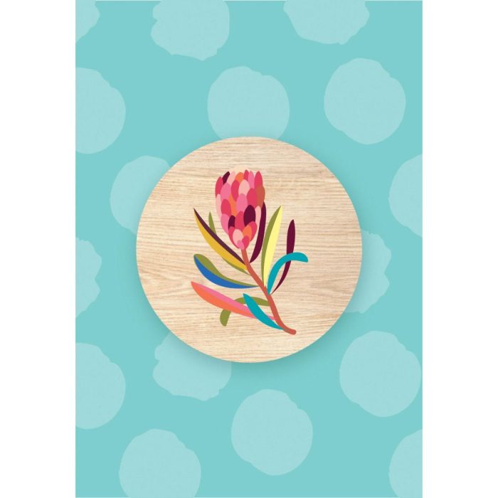 Greeting Card w/Magnet Christie Williams Rainbow Protea - Aero Images