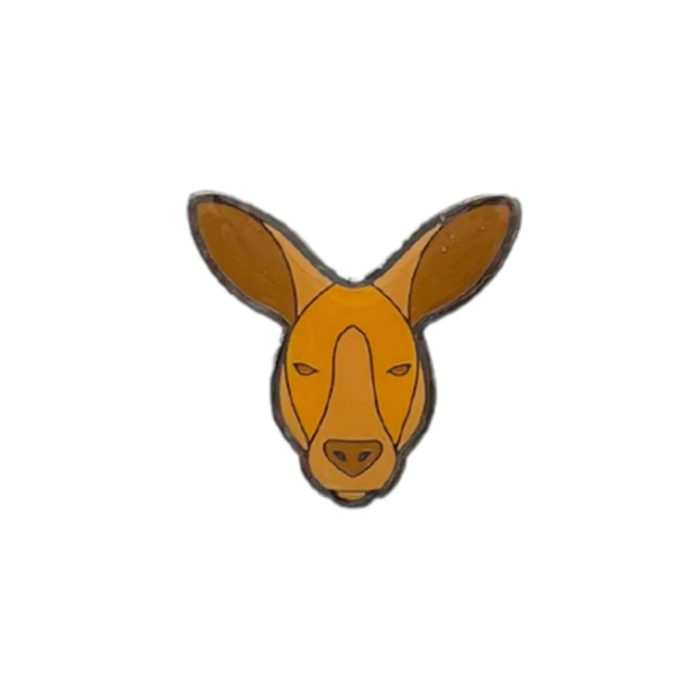 Hat Badge Kangaroo Head Brown - Wilmot Harvey