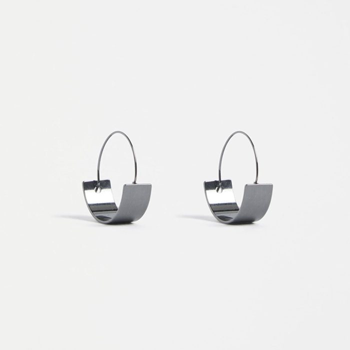 Hoop Earring Tona Small Gunmetal - Elk Accessories