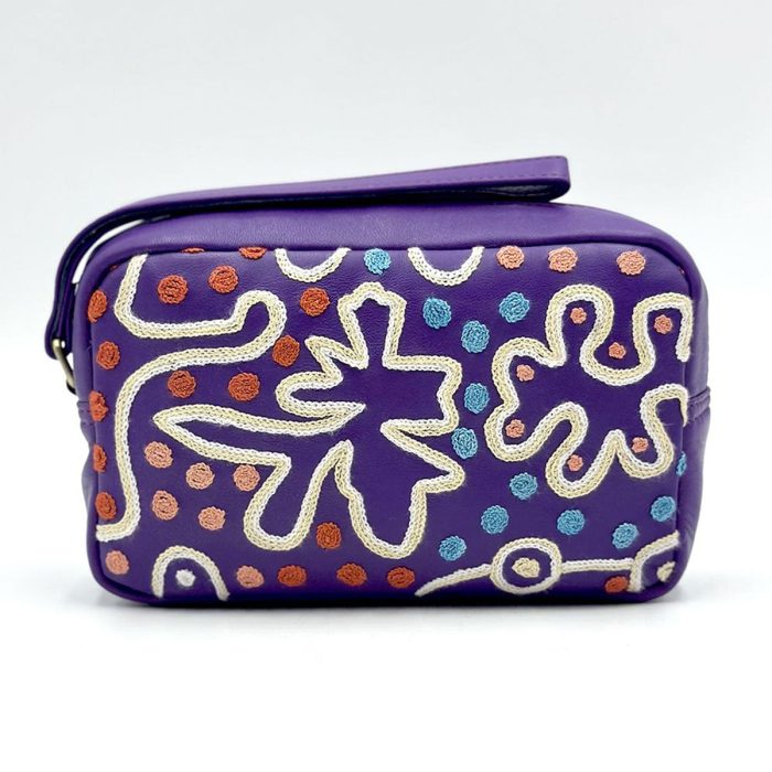 Leather Embroidery Toiletry Bag APST604WET - Better World Arts
