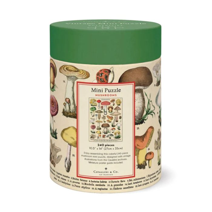 Mini Puzzle Mushrooms 240pc - Cavallini