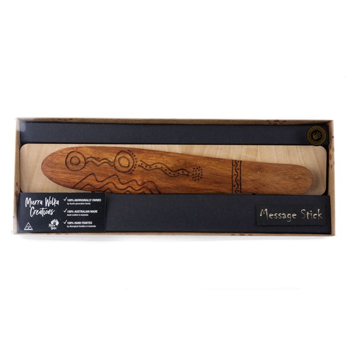 Message Stick Boxed with Display Stand - Murra Wolka