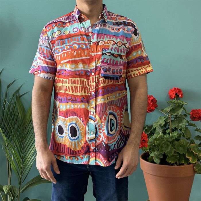 Mens Shirt Organic Cotton Voile Murdie Nampijinpa Morris MNM619 - Better World Arts
