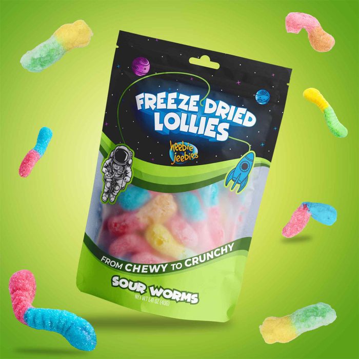 Mini Sour Worms Freeze Dried