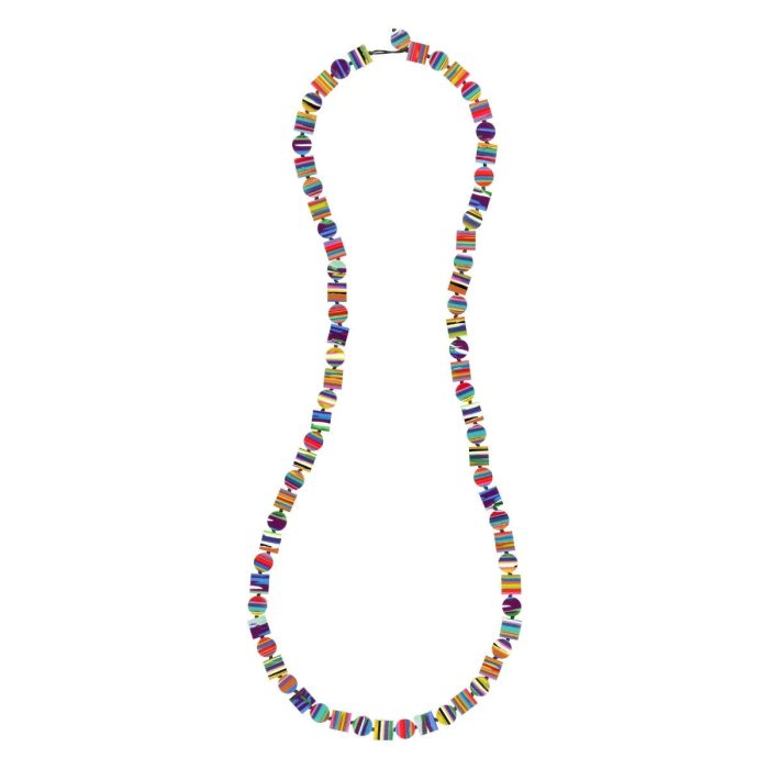 Necklace Long Balthazar Striped Multi - Ruby Olive