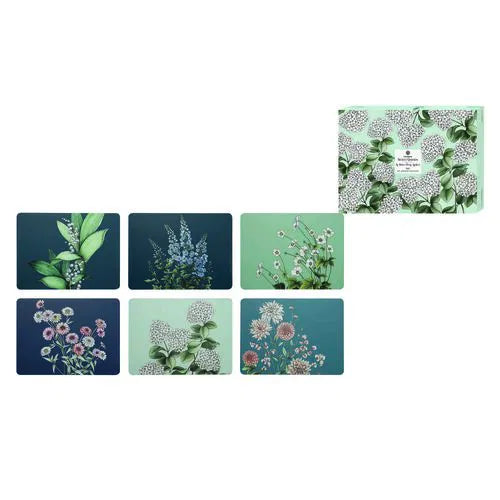 Placemat 6pk Secret Garden Blue - The Ladelle Group