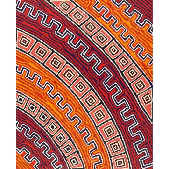 Painting 76x61cm Gloria Napangardi Gill Lukarrara Jukurrpa (Desert Fringe-rush Seed Dreaming) - Warlukurlangu