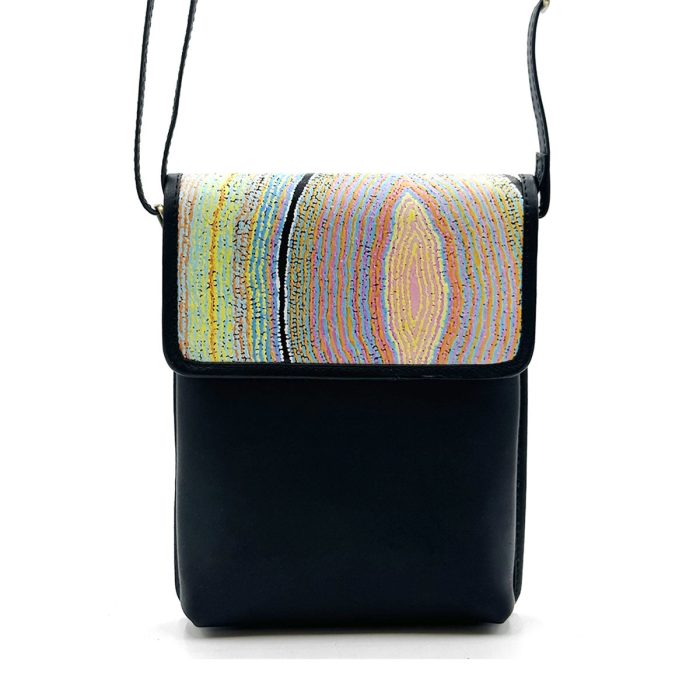 Printed Leather Sling Bag Liddy Napanangka Walker ALWA624 - Better World Arts