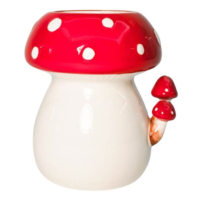 Planter Toadstool with Toadstools White & Red - Urban Products