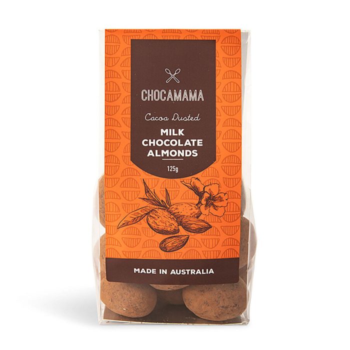 Stand up Bag Milk Cocoa Dusted Hazelnuts 125g - Chocamama