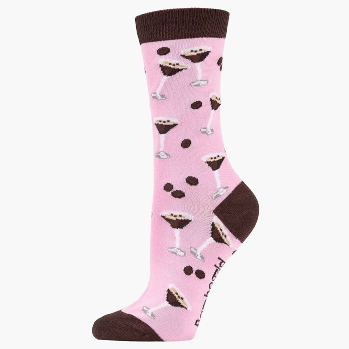 Socks Espresso Martini Pink Bamboo W2-8 - Pussyfoot Socks