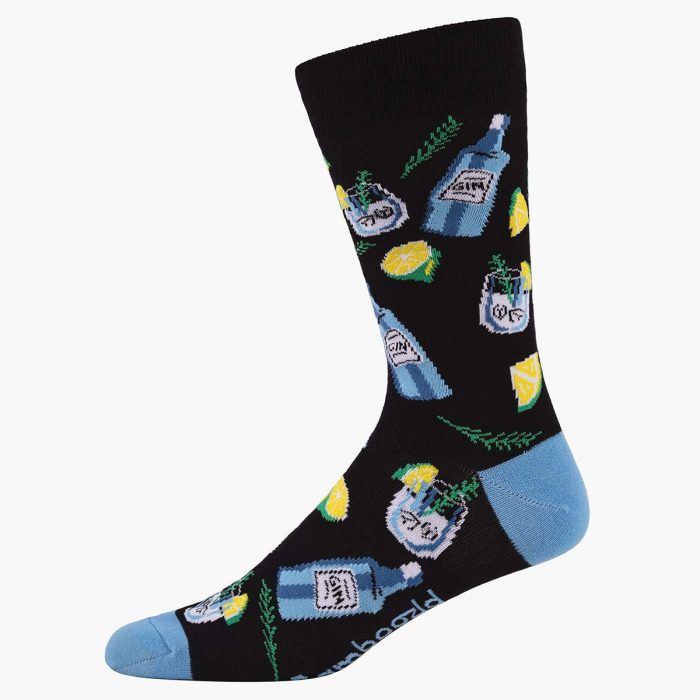 Socks Gin Tonic Cocktail Black Bamboo M7-11 - Pussyfoot Socks