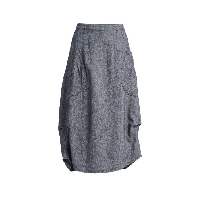 Skirt Milwaukee Haven Navy Wool/Linen - Olga De Polga