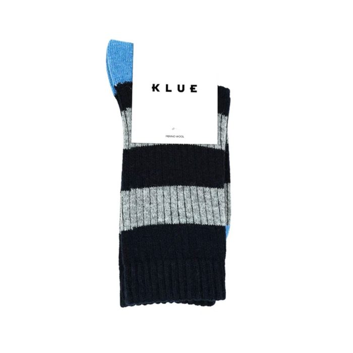 Socks Merino Wool Navy Grey Stripes 41-46 - French Bazaar