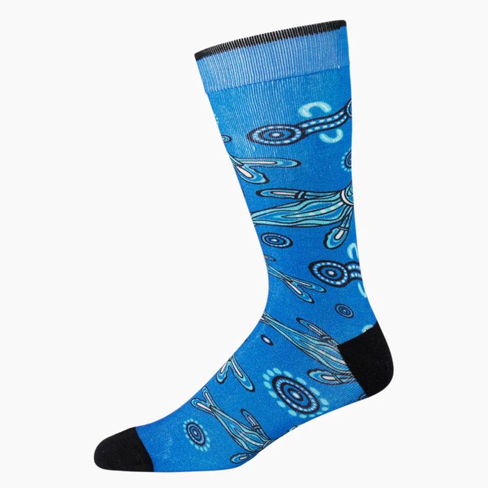 Sock Native Australian Seal Blue Bamboo M7-11 - Pussyfoot Socks