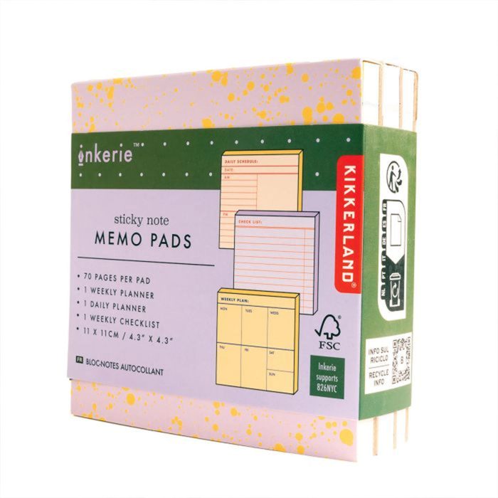 Sticky Note Memo Pads 3 Set Inkerie - Isalbi