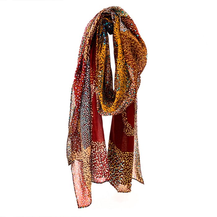Scarf Organic Cotton Lynette Nangala Brown LBR810 - Better World Arts