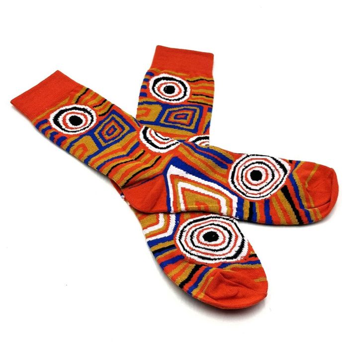 Socks One Size Mary Napangardi Brown AMAB665CSK - Better World Arts