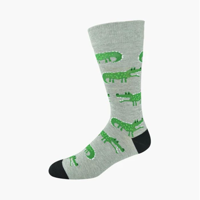 Socks Snap Grey Bamboo Mens 7-11 - PussyFoot Socks