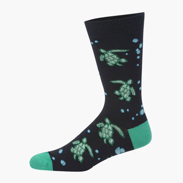 Socks Sea Turtle Navy 7-11 Bamboo - Pussyfoot Socks