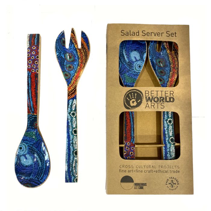 Salad Servers Wooden Julie Woods JWO826 - Better World Arts