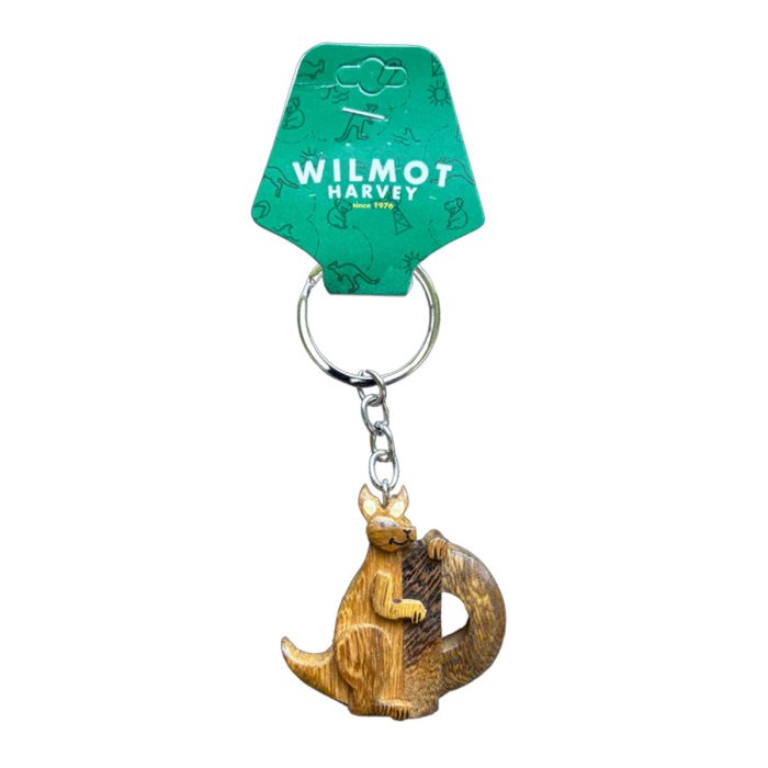 Timber Keyring P Kangaroo Alphabet Range - Wilmot Harvey
