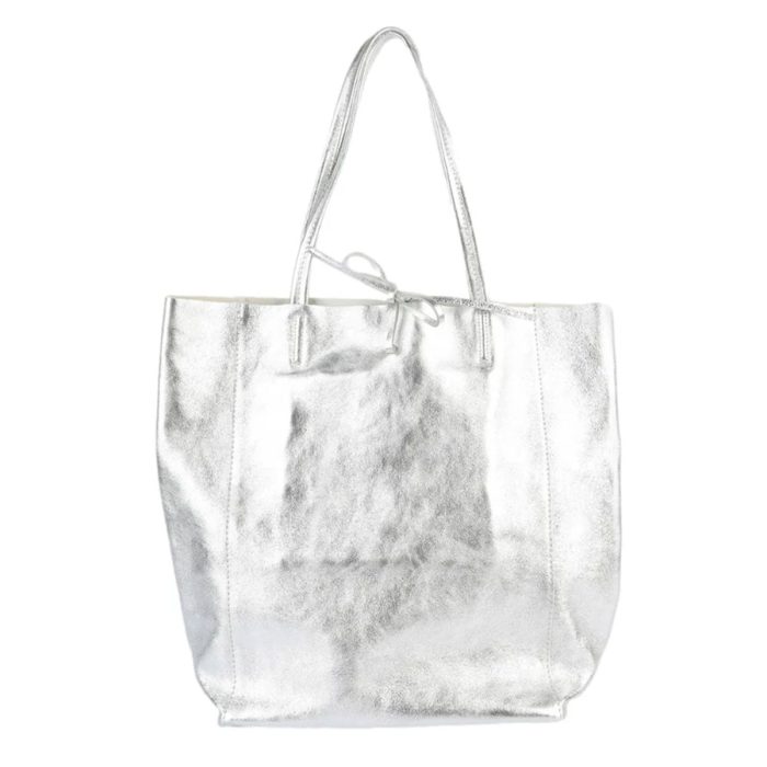 Tote Large Metallic Silver - Maison Fanli